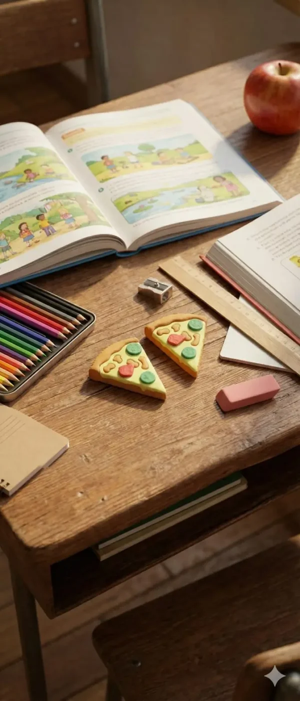 Borrador en forma de pizza pequeño