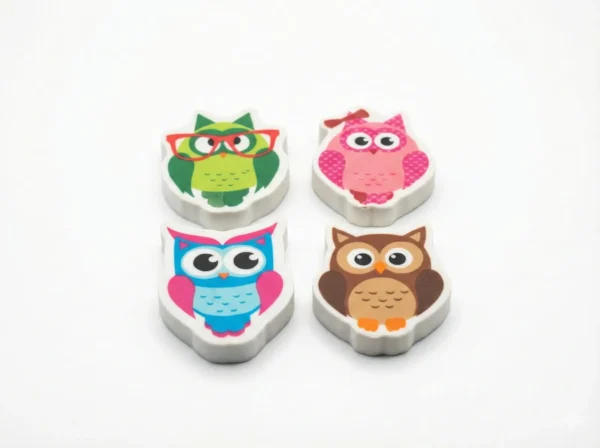 Borradores set de 4 unidades búho