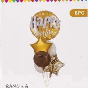 Ramo de 6 globos para fiesta de cumpleaños
