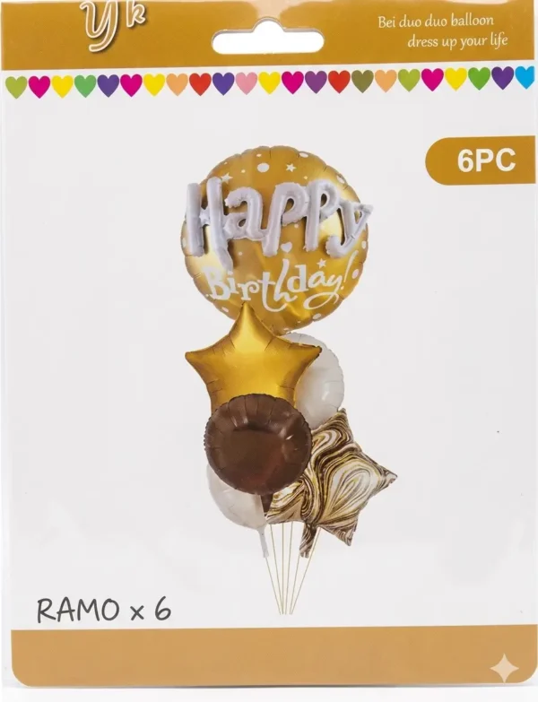 Ramo de 6 globos para fiesta de cumpleaños