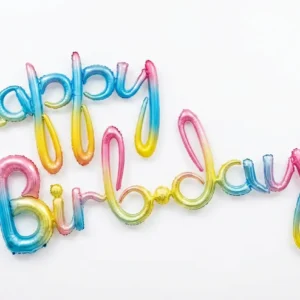 Globo metalizado con frase HAPPY BIRTHDAY