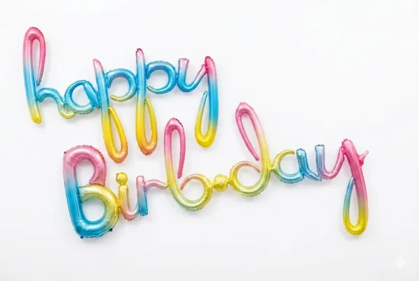 Globo metalizado con frase HAPPY BIRTHDAY