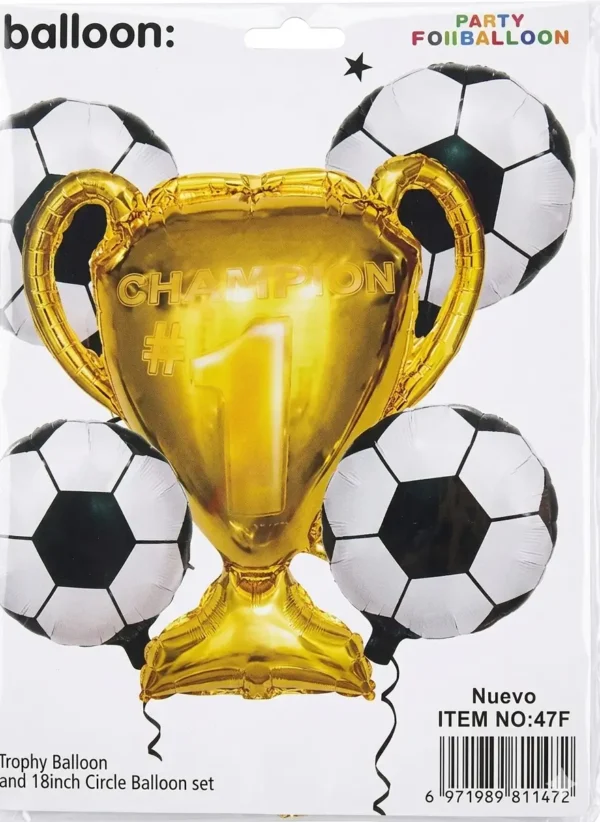 Globo metalizado x 5 trofeo y balones