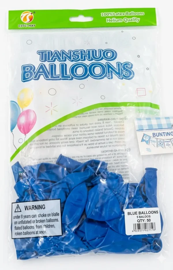 Globo de fiestas numero 12 x 50 unidades azul
