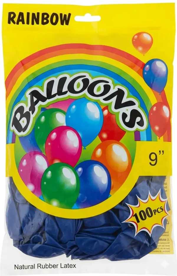 Globo de fiestas numero 9 x 100 unidades azul