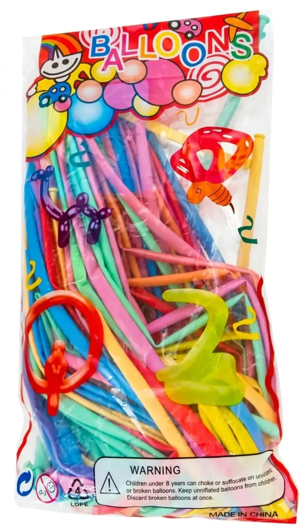 Globos culebra x 100 unidades colores surtidos n2