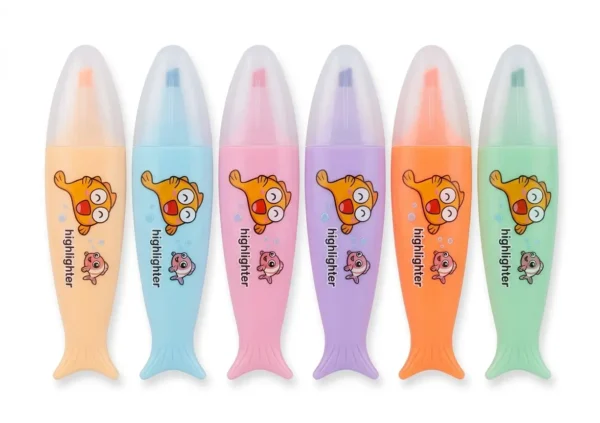 Resaltadores pez set x 6 unidaes