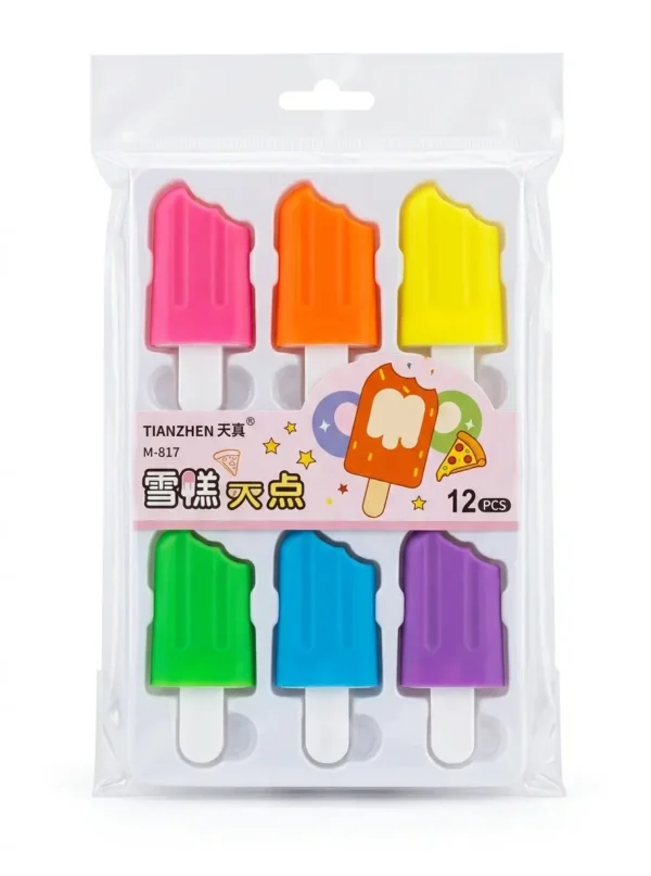 Resaltadores forma de Helado set x 6 unidades
