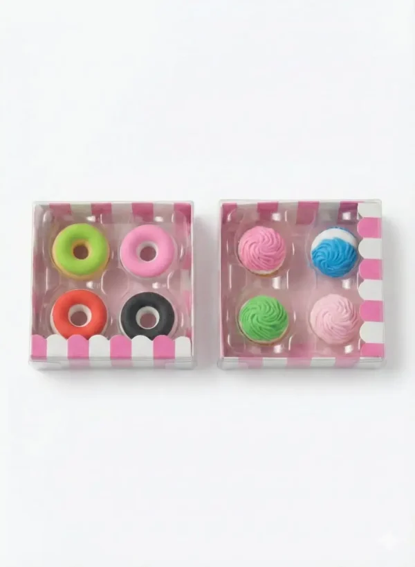 22 (1) Borradores forma de donas y cakes caja x 4 unidades