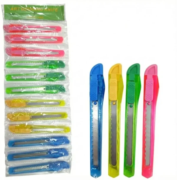 Estilete plastico pequeño set x 12 unidades
