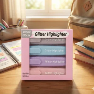 Resaltador metalizado Escarchado set 4 colores