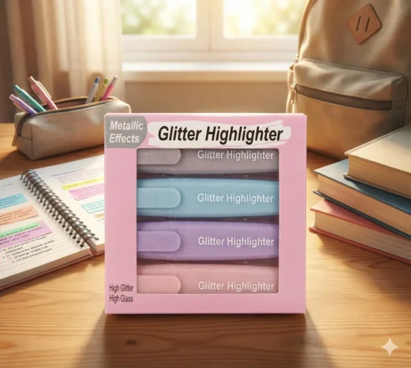 Resaltador metalizado Escarchado set 4 colores