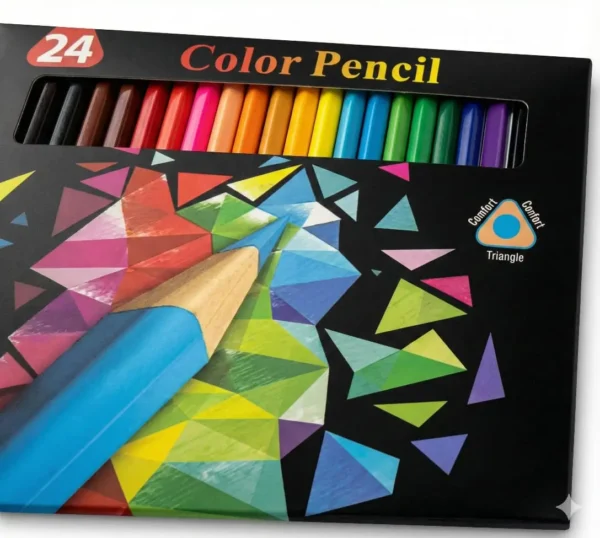 42 (1) Pinturas triangulares caja x 24 colores