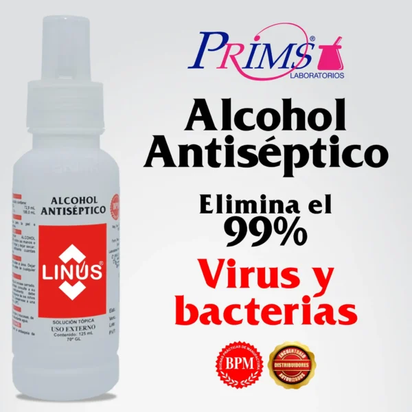 ALCOHOL ANTISEPTICO LINUS PRIMS 125ml