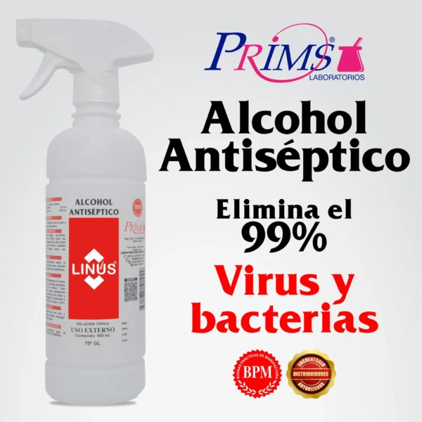 ALCOHOL ANTISEPTICO LINUS PRIMS 500ml