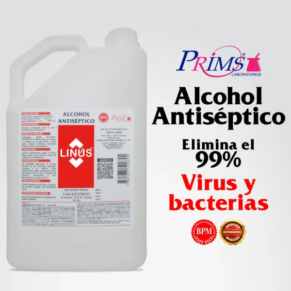 ALCOHOL ANTISEPTICO LINUS PRIMS Galon 3785 ml