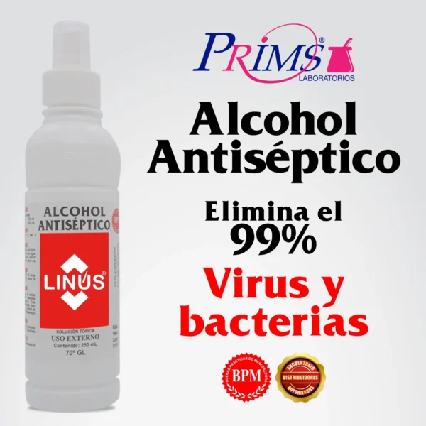 ALCOHOL ANTISEPTICO LINUS PRIMS 250 ml