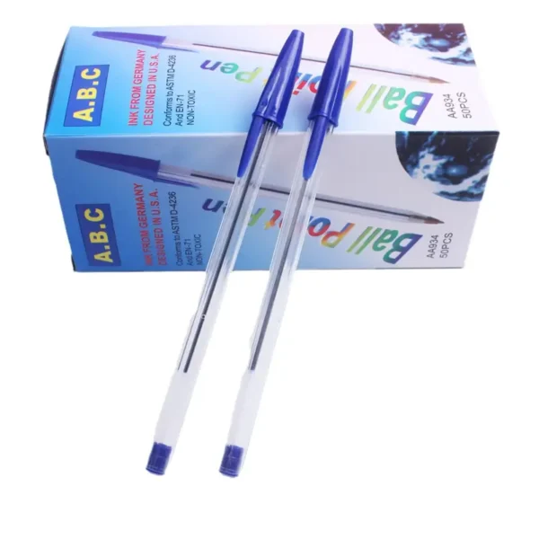 Caja de esferos Ball point pen punta gruesa x 50 unidades colores azul,negro,rojo