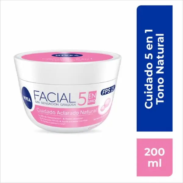 NIVEA Crema Facial 5 en 1 Aclarado Natural 200 ml