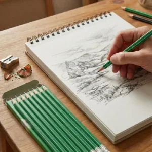 Caja de 12 lápices Chifon con diseño de rayas Escritura suave